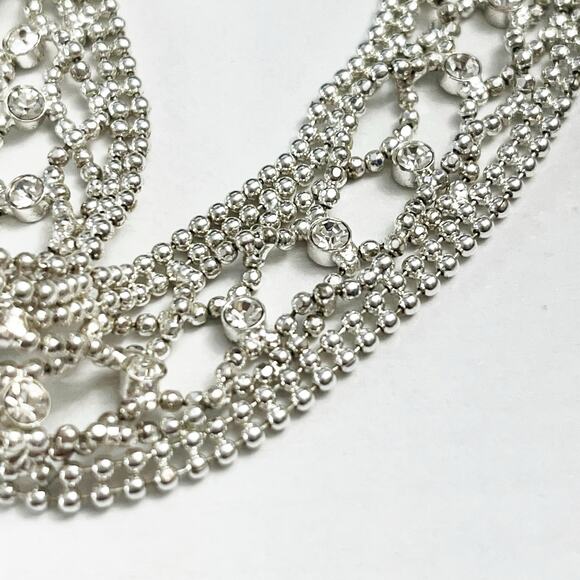 Givenchy Vintage Dainty Lace Pattern Silver & Crystal Bracelet - Picture 3 of 8